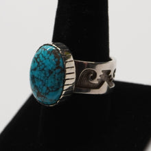 Load image into Gallery viewer, Sterling Silver w/ Morenci Turquoise by Dina Huntinghorse (Wichita)