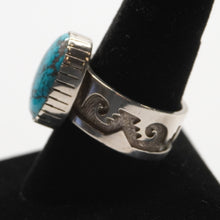 Load image into Gallery viewer, Sterling Silver w/ Morenci Turquoise by Dina Huntinghorse (Wichita)