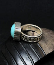Load image into Gallery viewer, Sleeping Beauty Turquoise Ring by JJ Otero (Navajo/Hopi)