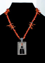 Load image into Gallery viewer, Coral Portrait Necklace by Jason Murray (Kaw/Potawatomi/Osage/Cherokee)
