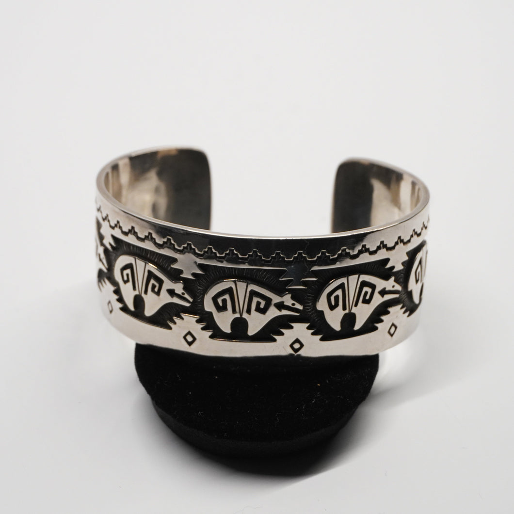 Cuff - Sterling Silver Bear by Dina Huntinghorse (Wichita)