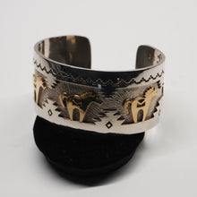 Load image into Gallery viewer, Cuff - Sterling Silver/14k Gold Horse by Dina Huntinghorse (Wichita)
