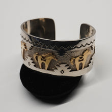 Load image into Gallery viewer, Cuff - Sterling Silver/14k Gold Horse by Dina Huntinghorse (Wichita)
