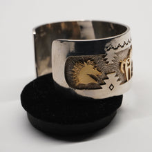 Load image into Gallery viewer, Cuff - Sterling Silver/14k Gold Horse by Dina Huntinghorse (Wichita)
