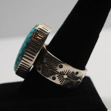 Load image into Gallery viewer, Ring - Sterling Silver w/ Kingman Turquoise by Dina Huntinghorse (Wichita)
