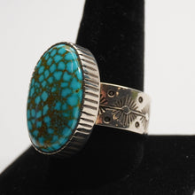 Load image into Gallery viewer, Ring - Sterling Silver w/ Kingman Turquoise by Dina Huntinghorse (Wichita)
