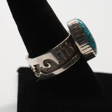 Load image into Gallery viewer, Ring - Sterling Silver w/ Morenci Turquoise by Dina Huntinghorse (Wichita)
