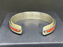 Load image into Gallery viewer, Bracelet - Coral and Lapis by Aaron Brokeshoulder (Choctaw, Shawnee, and Santo Domingo)
