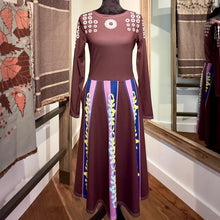 Load image into Gallery viewer, Shells and Ribbonwork Dress (Maroon) by Nyi K&#39;omi-Kennetha Greenwood (Otoe-Missouria)
