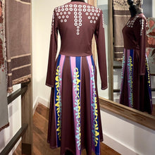 Load image into Gallery viewer, Shells and Ribbonwork Dress (Maroon) by Nyi K&#39;omi-Kennetha Greenwood (Otoe-Missouria)
