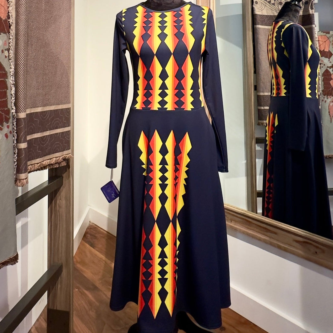 Sunrise Ribbonwork Dress by Nyi K'omi-Kennetha Greenwood (Otoe-Missouria)