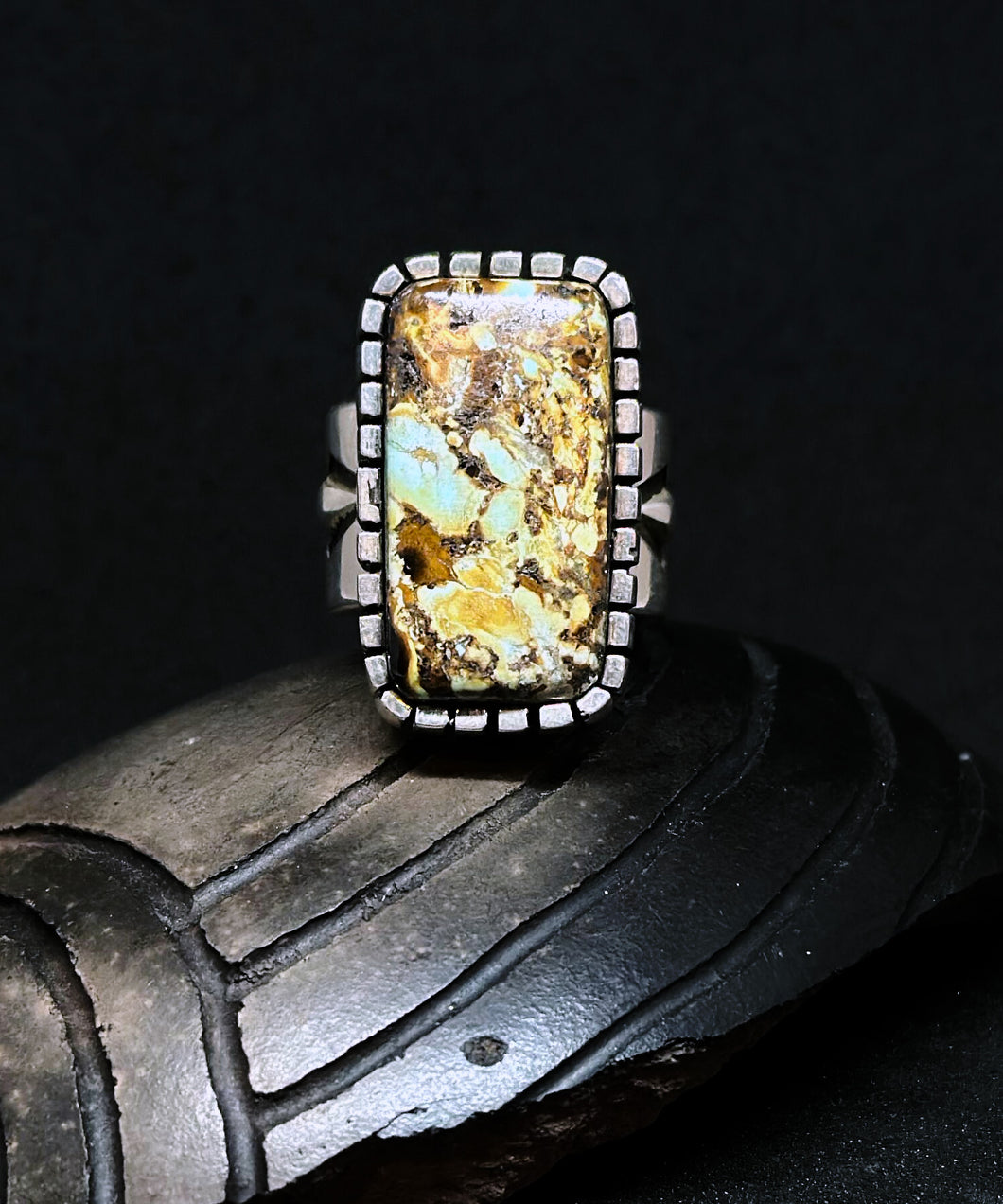 Large Turquoise Ring by J.J. Otero (Navajo/Hopi)