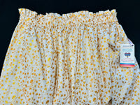 Ribbon Skirt - Cream and Gold Floral Cotton by NoHeart Designs