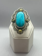 Load image into Gallery viewer, Consignment - Ring - Kingman Turquoise - Kenneth Johnson (Muscogee/Seminole)
