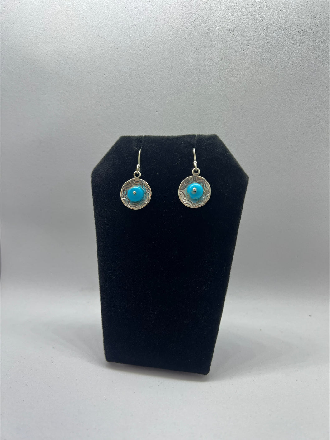 Earrings - Castle Dome Turquoise - Kenneth Johnson (Muscogee/Seminole)