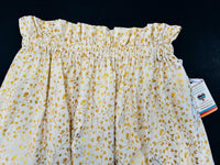 Ribbon Skirt - Cream and Gold Floral Cotton by NoHeart Designs
